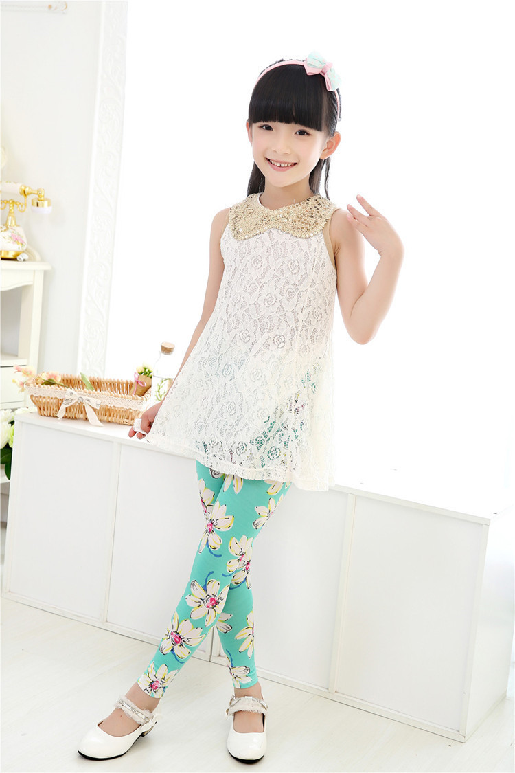2016春夏季儿童裤子批发女童牛奶丝九分裤小孩紧身打底裤一件代发
