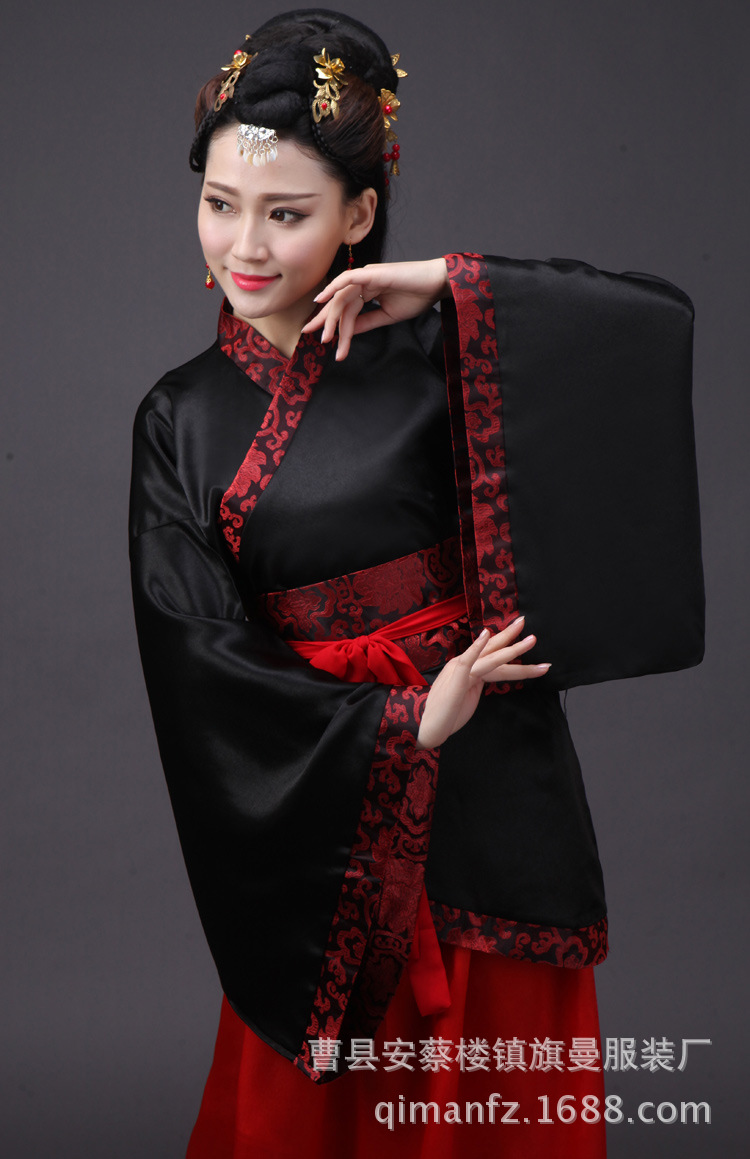 新款汉服古装汉服女装 正规曲裾改良写真 唐装汉服演出服装