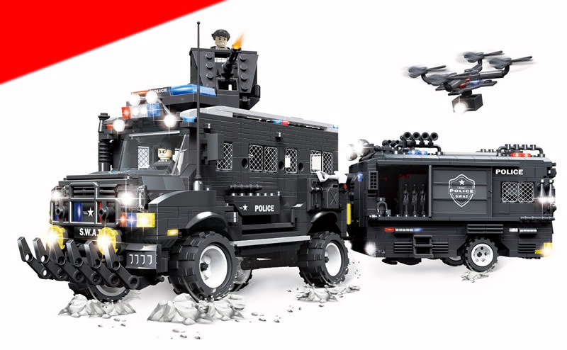 特警战队沃马积木大号神盾号暴龙号警察之王9-16岁现货儿童玩具