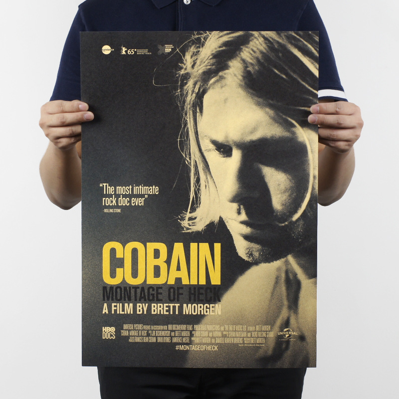 【h0769】柯本涅槃乐队/d款/摇滚/牛皮纸海报酒吧装饰画51x36cm