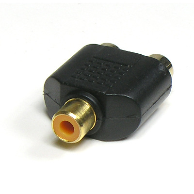 莲花线母对母三通rca母头一分二av转接头三通头音频视频转换器头