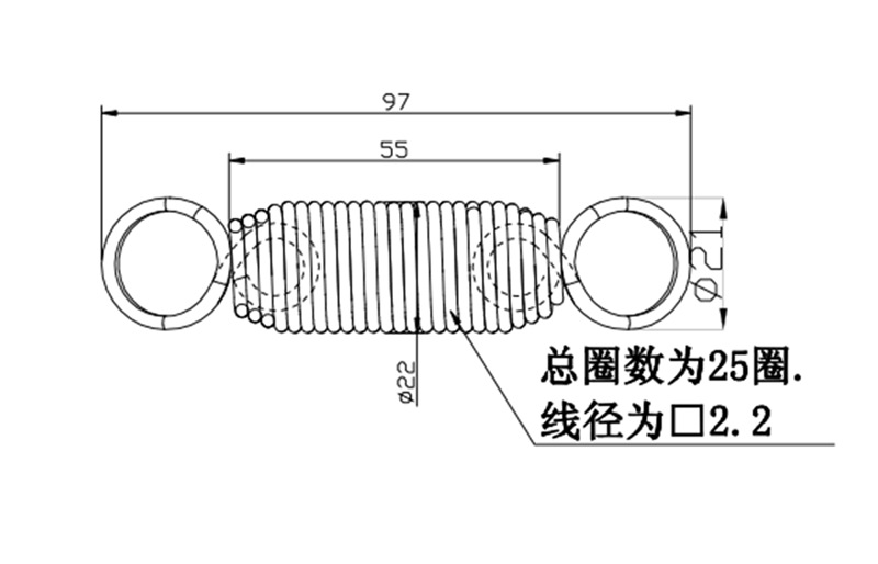 材质 65mn 弹簧外径 6mm～17mm(mm)  弹簧内径 4mm-11mm(mm)  节距 1