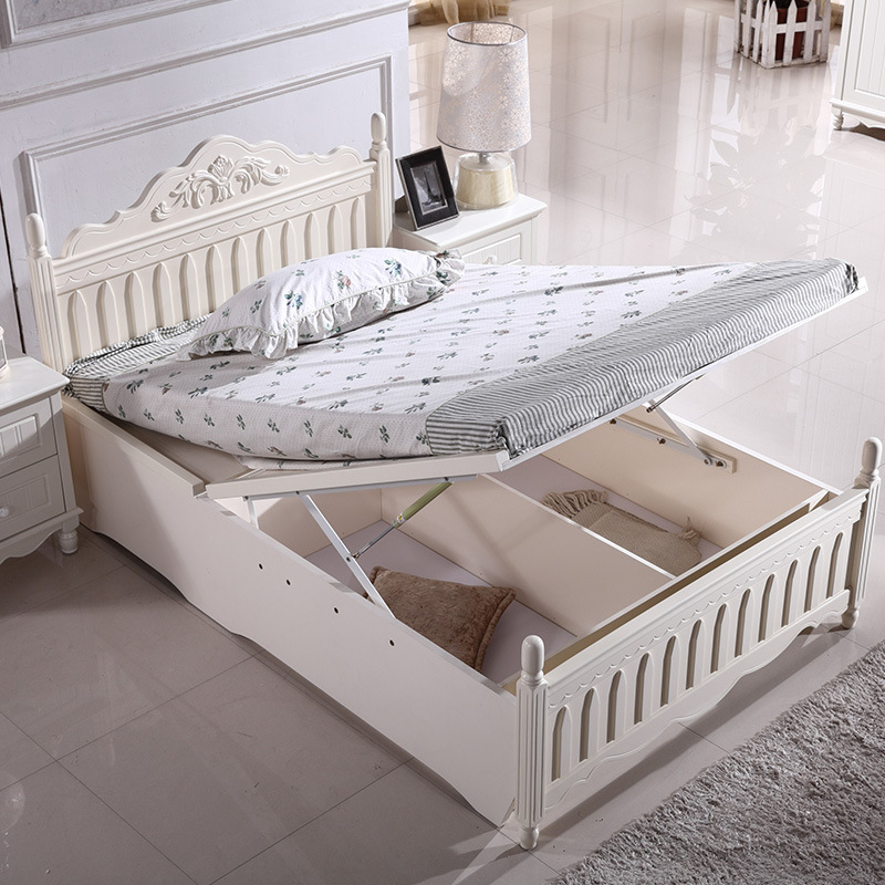 清仓馆实木田园1米5高箱储物床儿童公主床清仓特价一件代发