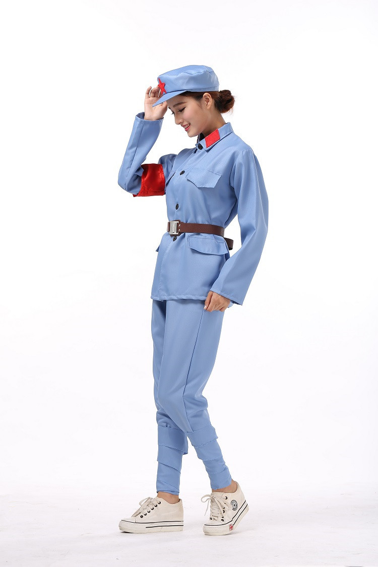 成人八路军演出服红军抗战军装红卫兵文革服