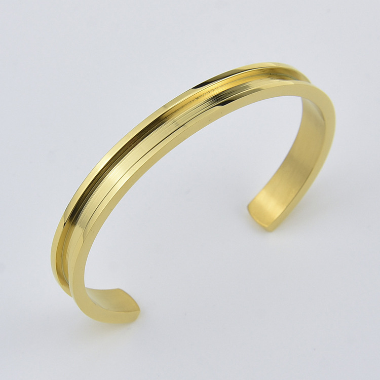 厂家直销供应不锈钢凹槽手镯 时尚新款女式手镯 速卖通热销手镯