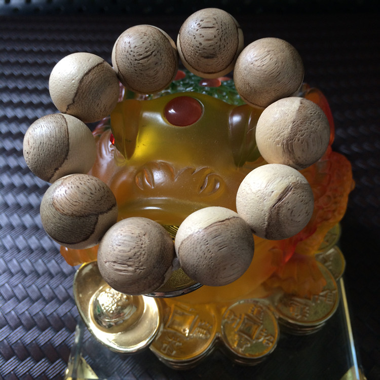 正宗天然泰国沉香木阴阳佛珠念珠手串 18mm10颗