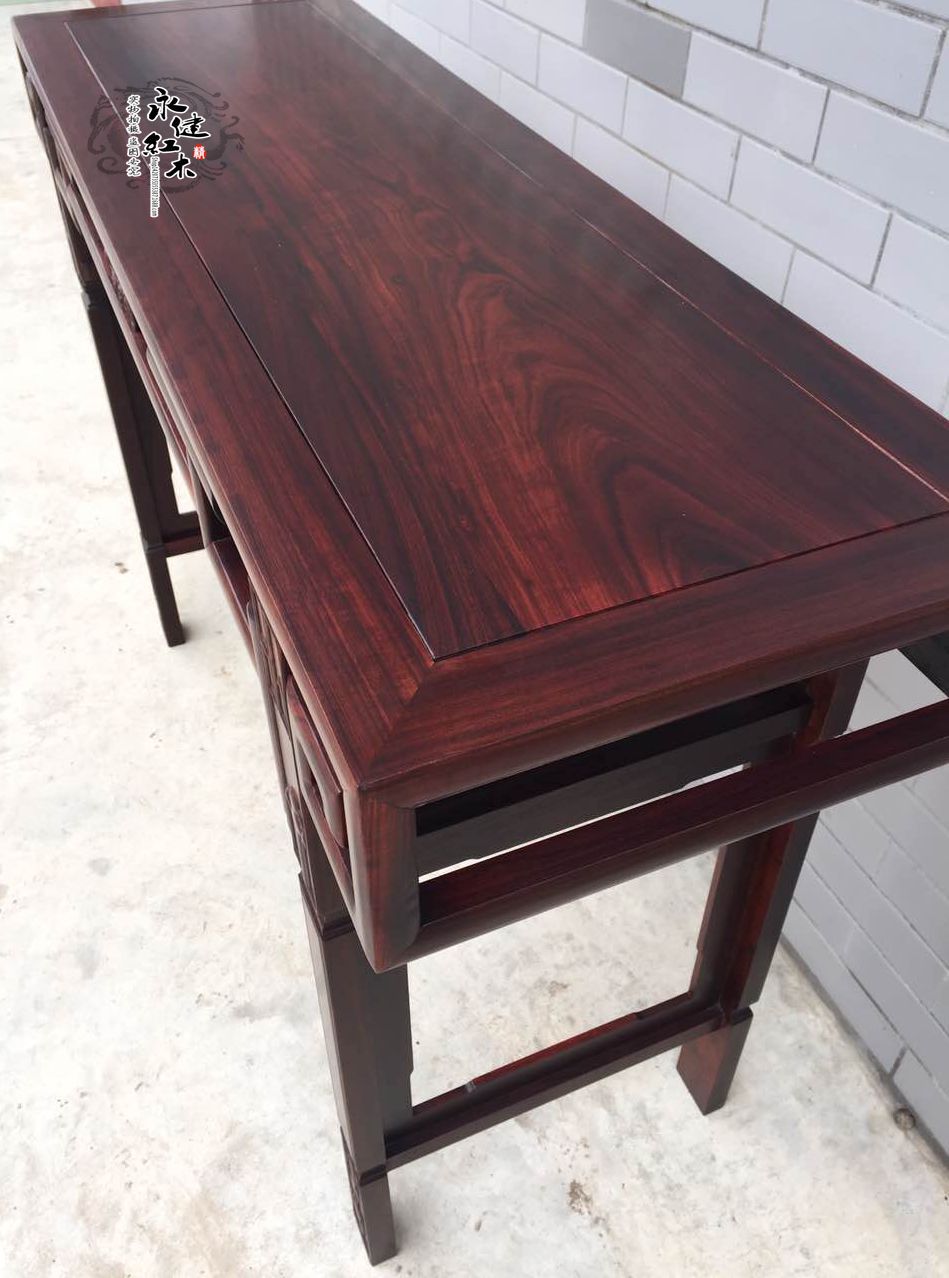 红木家具酸枝木平头琴桌 明清画案 精雕神台石头架 特价批.