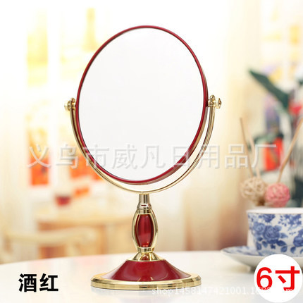 European-Style Double-Sided Desktop Makeup Mirror Desktop Vanity Mirror Portable Wedding Princess Mirror High Clearness Magnifying Mirror