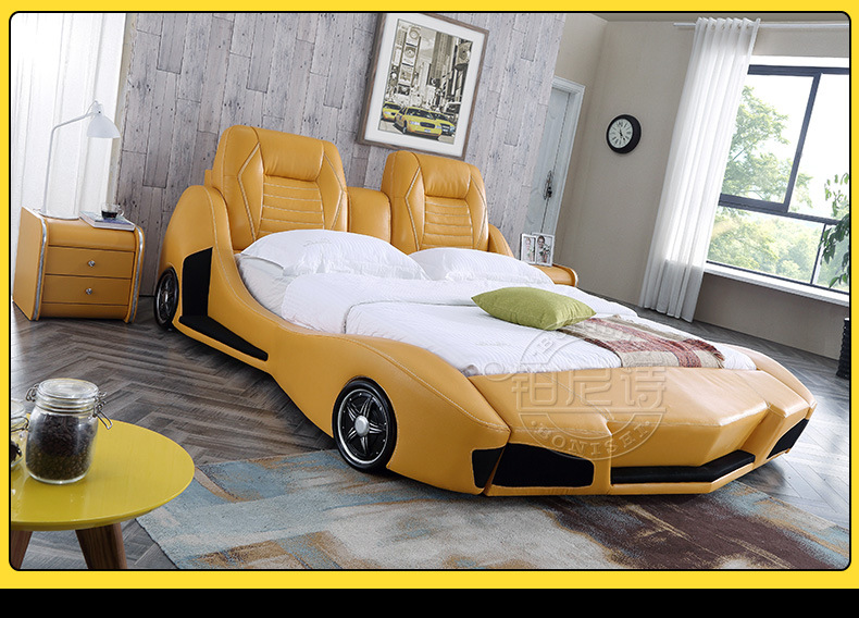 8米个性跑车汽车床大床软床婚床家具