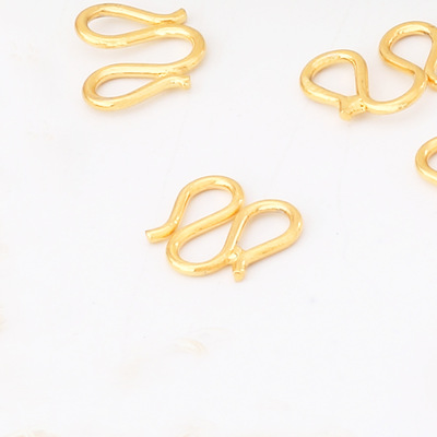 m扣 w扣 项链扣头 黄铜真空电镀24k金 镀金饰品配件 diy饰品扣