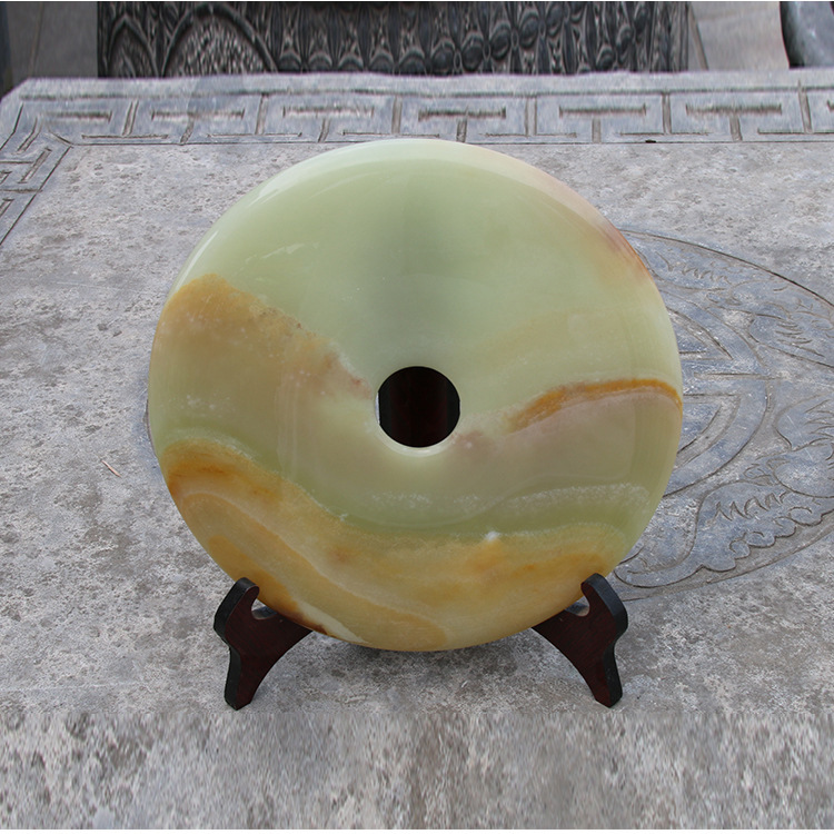 高档天然阿富汗青玉平安扣摆件玉器工艺品和氏璧摆饰精美礼品供应