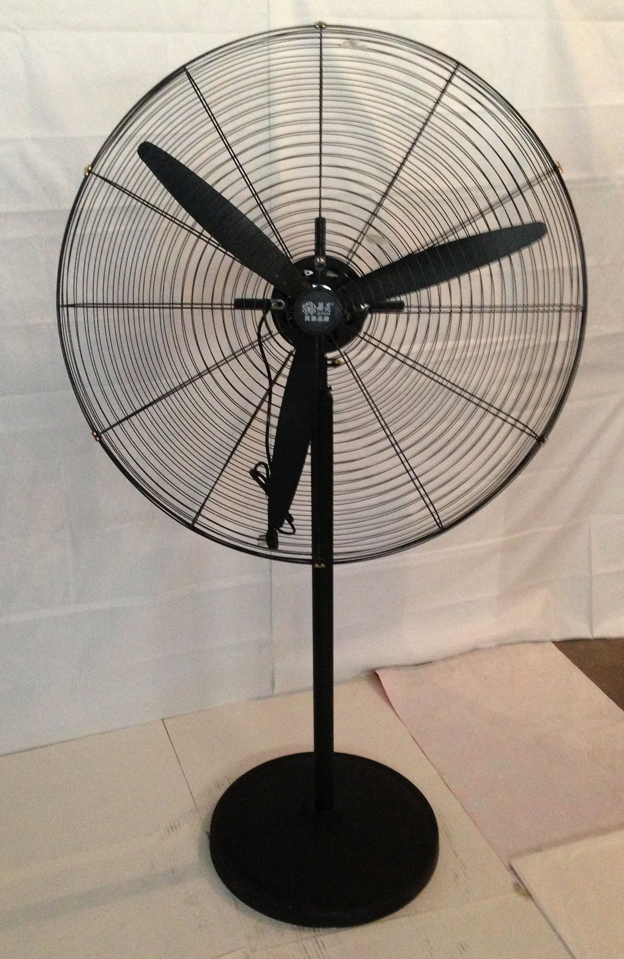 菊花500黑色落地扇 工业扇 大功率电风扇 牛角扇 500铜包铝工业扇