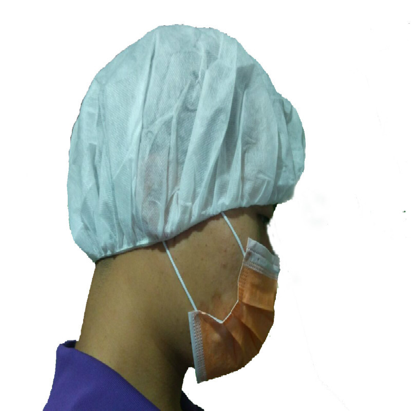厂家批发一次性帽子无纺布圆帽加厚扁筋食品帽防尘帽 0.2元/只