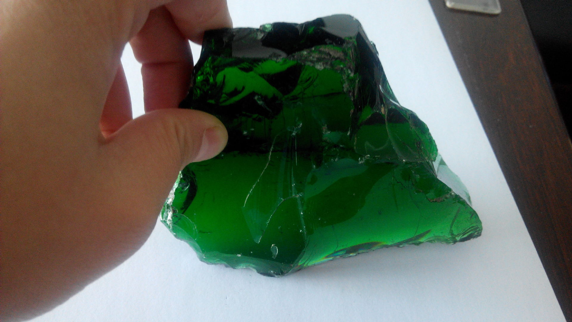 出售水晶 人造绿水晶原石摆饰 几何形水晶原料加工 厂家