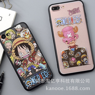 海贼王卡通iphonex手机壳苹果8可爱乔巴6splus保护套路飞男i7软边