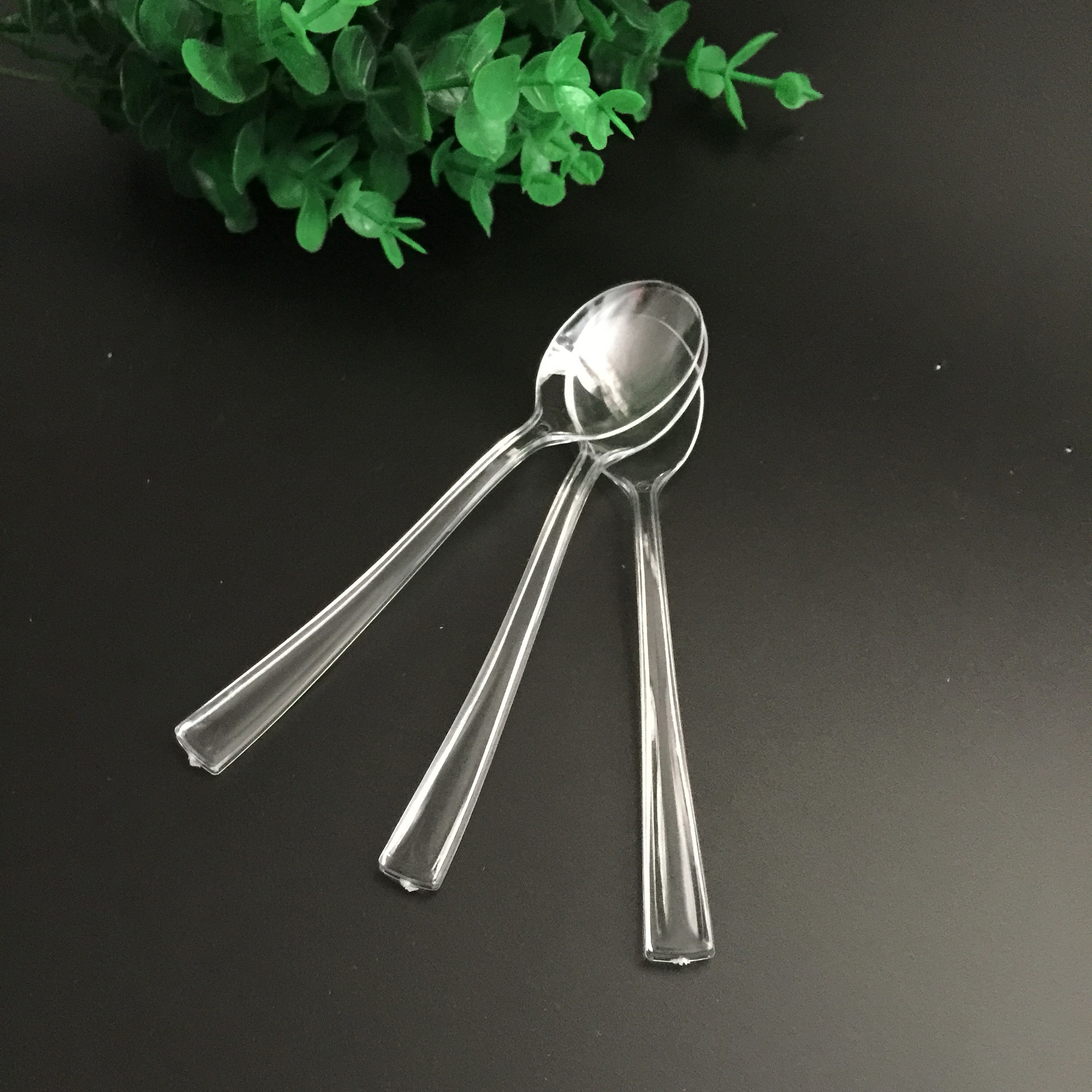 ps塑料加厚一次性透明塑料勺甜点勺蛋糕勺独立包装