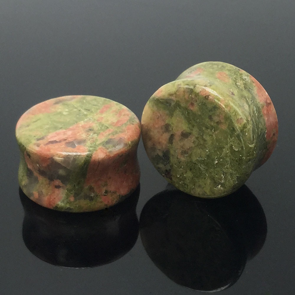 欧美新款花绿石实心耳扩扩耳器人体穿刺廓棒ear tunnel热销