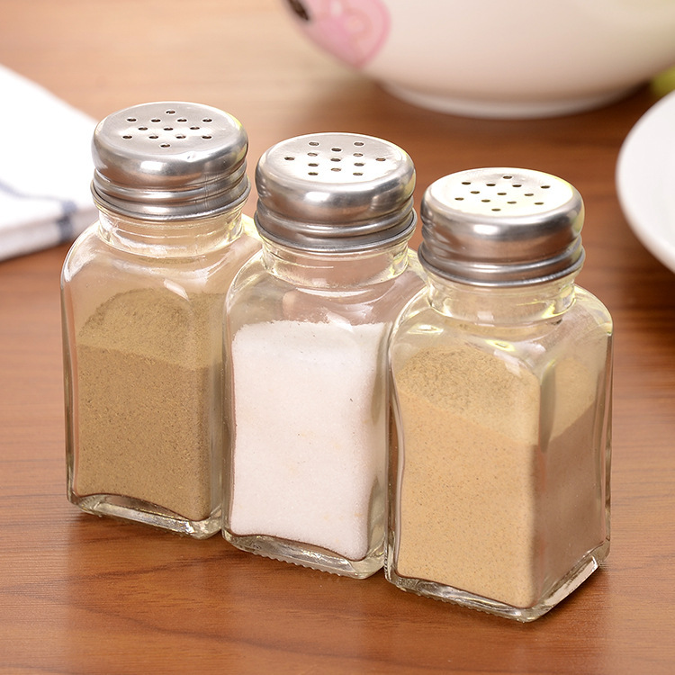 直销实用辣椒粉瓶调味瓶椒盐瓶胡椒瓶玻璃瓶烧烤调料瓶批发