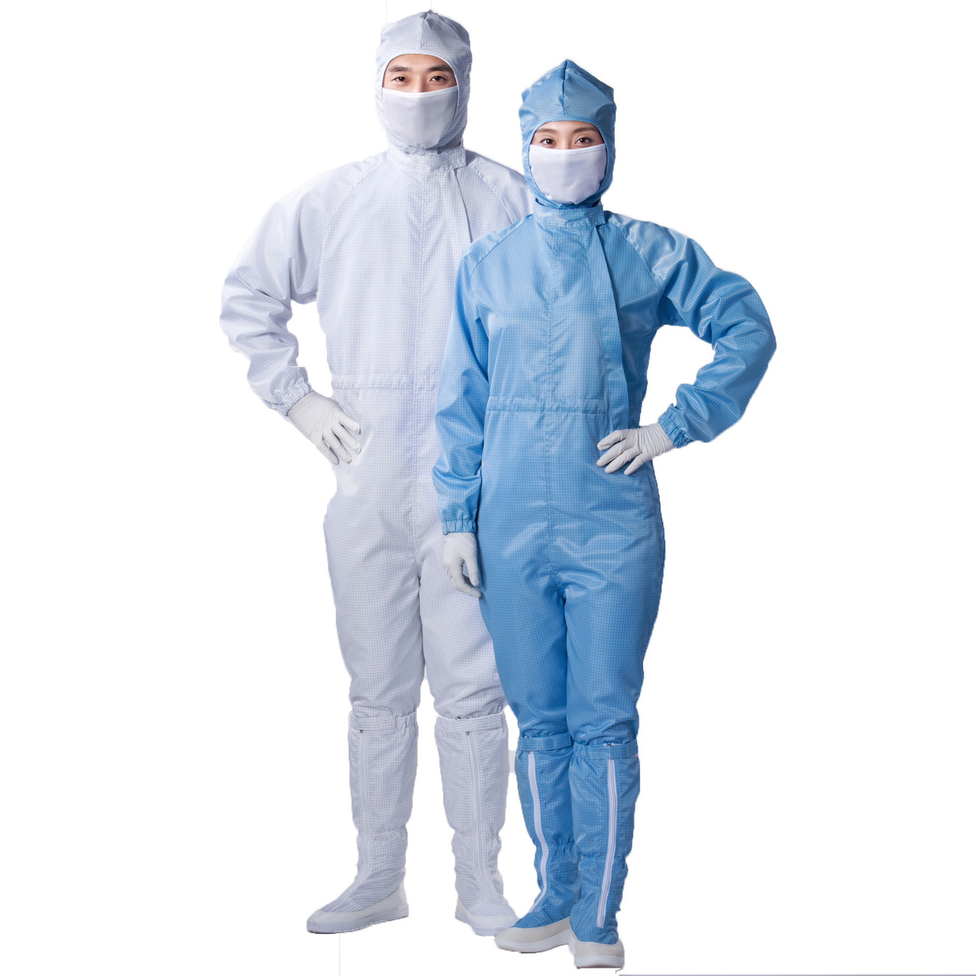 防静电无尘服 百级斜拉链网格无尘服 不掉纤维做工精细 厂家直销