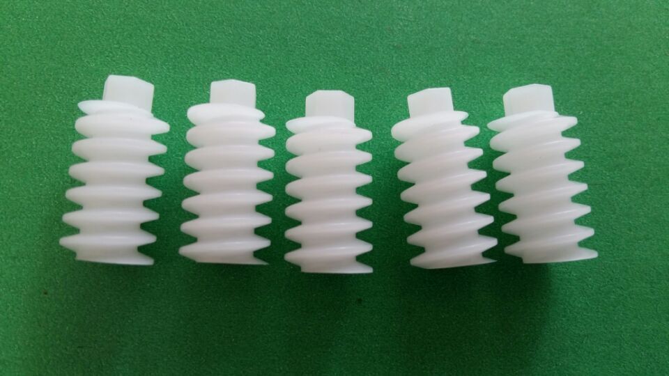 厂家直供塑胶蜗杆 按摩器电机塑料蜗杆 白色蜗轮蜗杆批发