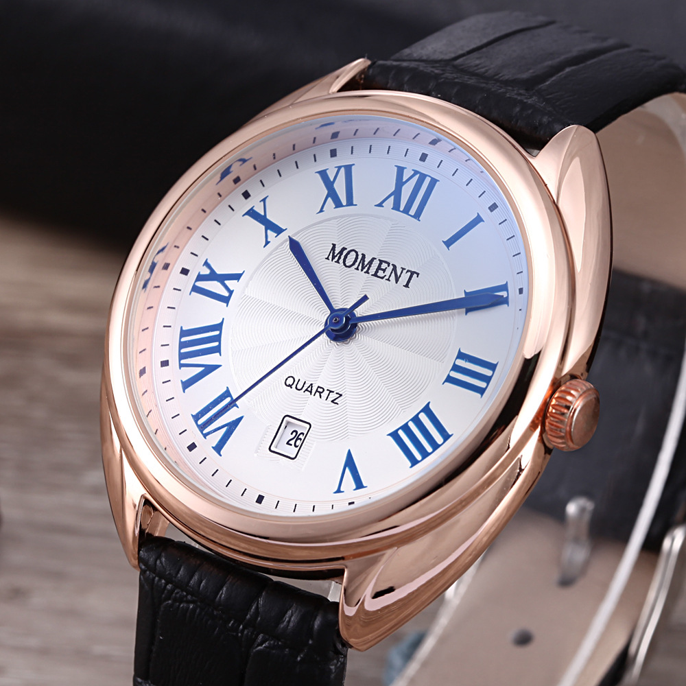 舜时moment正品时尚大方淑女腕表情吕对表超薄女士手表简约商务