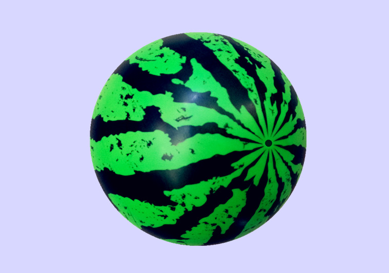 22cm喷花西瓜球充气玩具 儿童充气玩具 幼儿园拍拍球地摊热卖批发