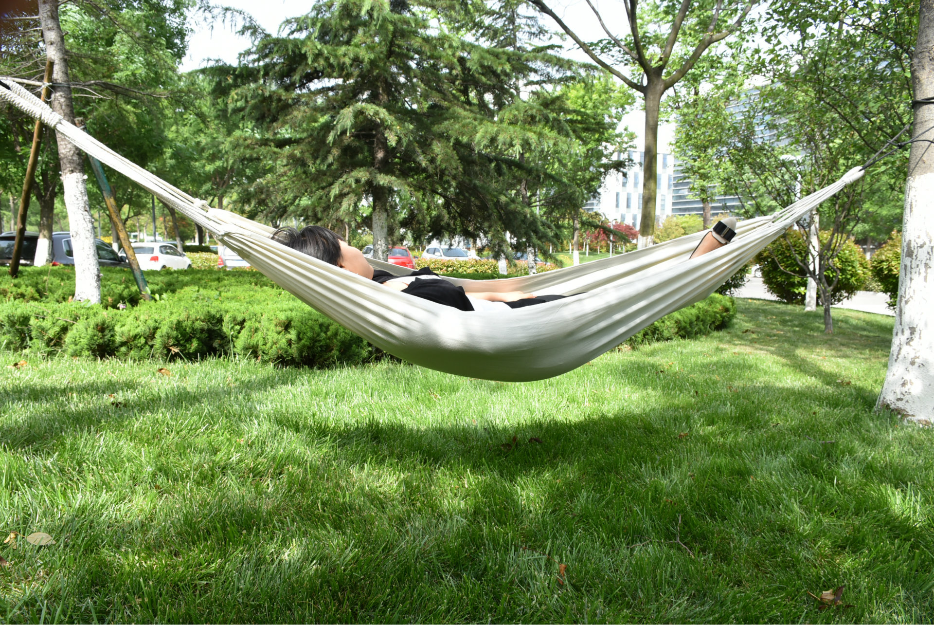 吊床厂家批发休闲野营帆布吊床 室外休闲帆布吊床送绑绳定做