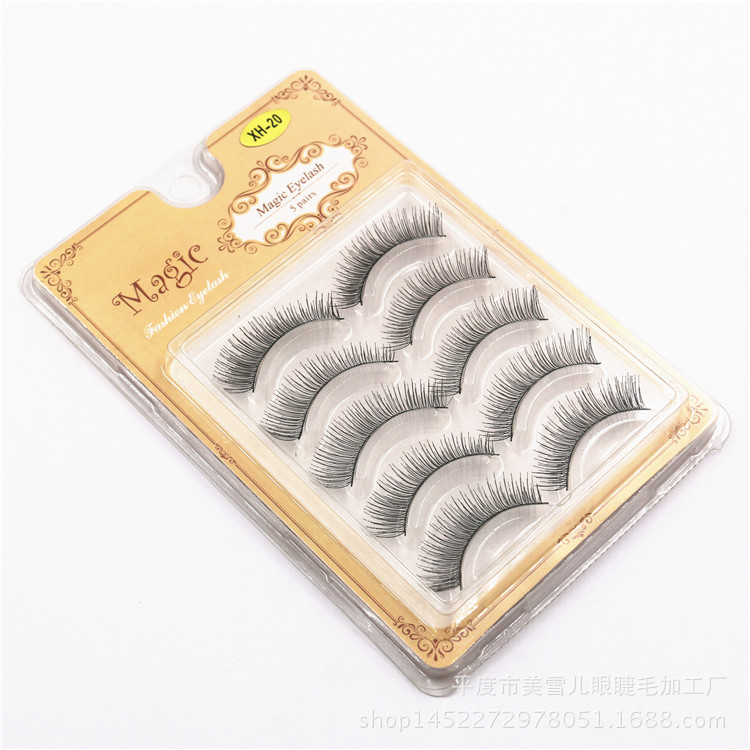 Factory Customized False Eyelashes Handmade Five Pairs Eye Tail Pull Long False Eyelashes Natural Soft Long Eyelashes