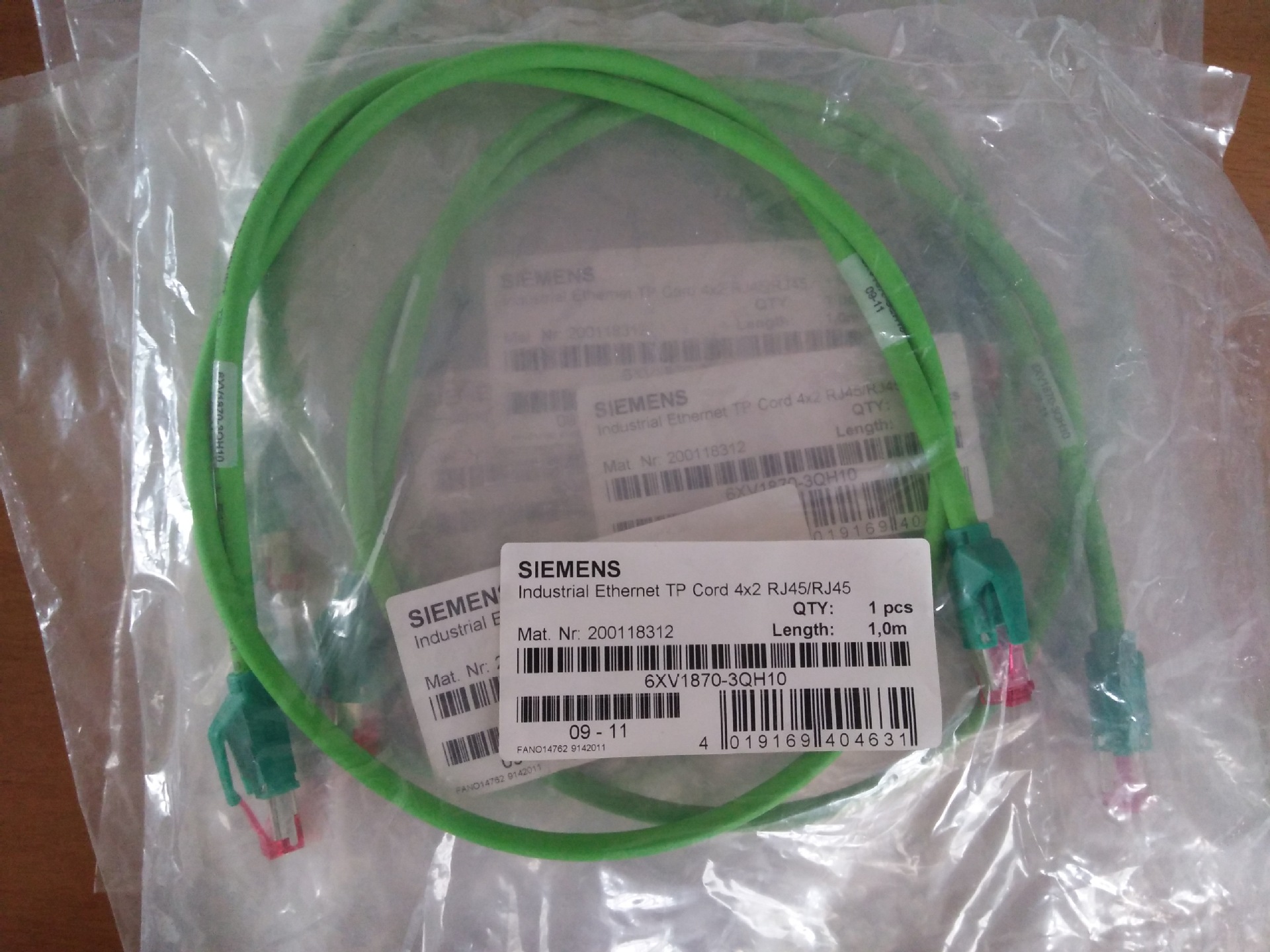 全新西门子 以太网线 电缆 软线 6xv1870-3qh10 实物拍摄