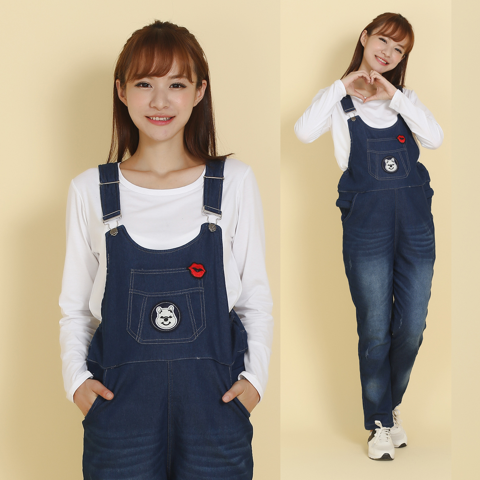 新款韩版孕妇背带裤秋冬款孕妇裤秋冬款长裤托腹裤拉链款孕妇装