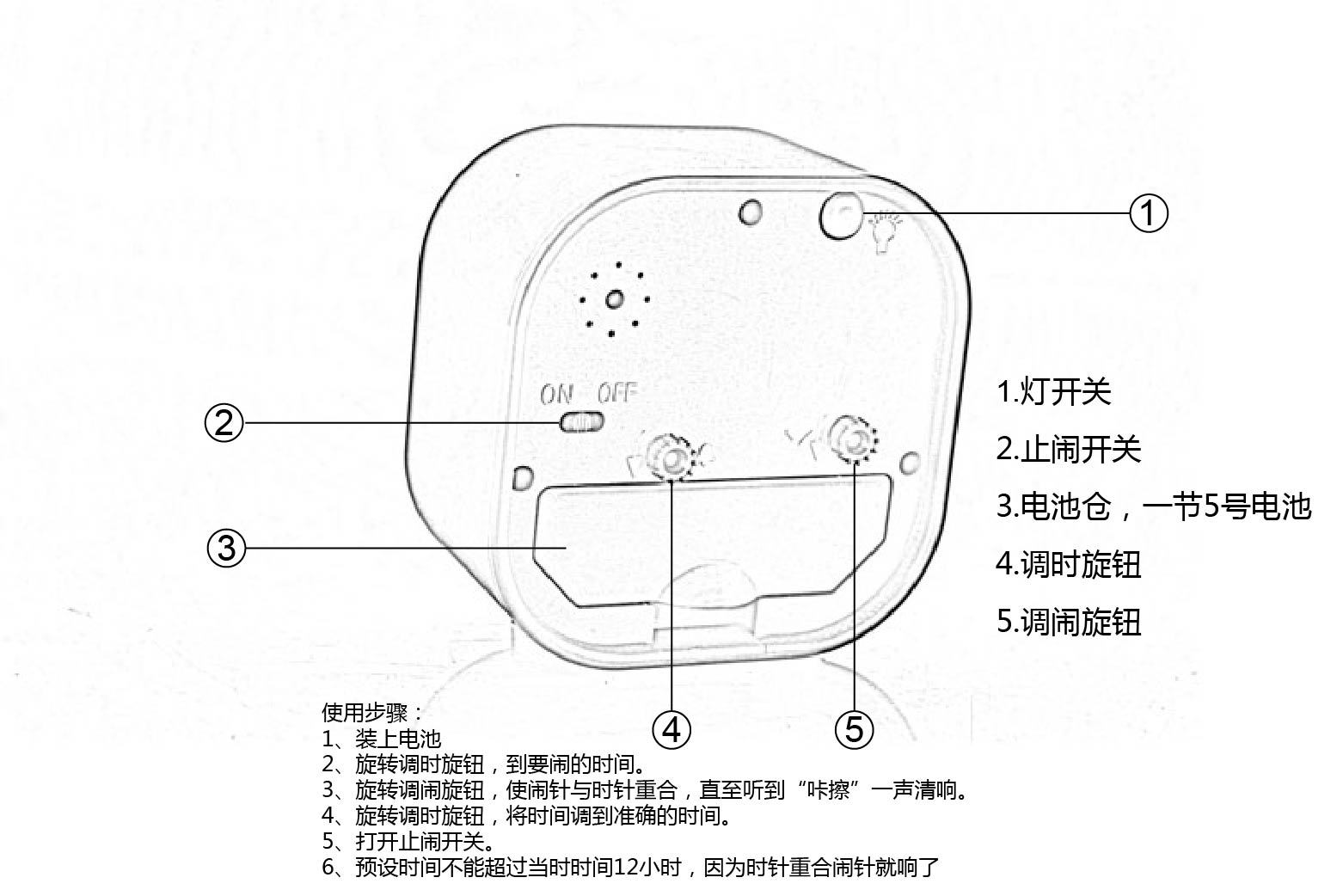 糖果色方形夜灯静音时钟立体数字台钟 时尚现代懒人钟2.5寸学生钟