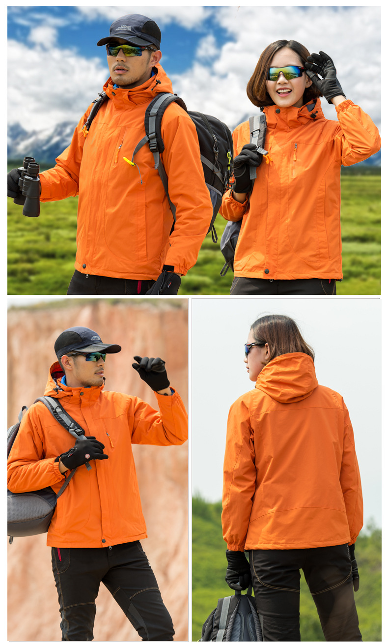 厂家直销冲锋衣男女士户外批发两件套可拆卸工作服登山服可定制