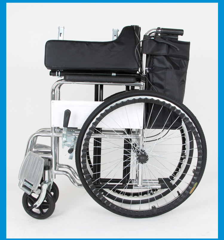 互康hk2电镀轮椅 折叠 带坐便 轻便老人四刹车残疾人老年轮椅车