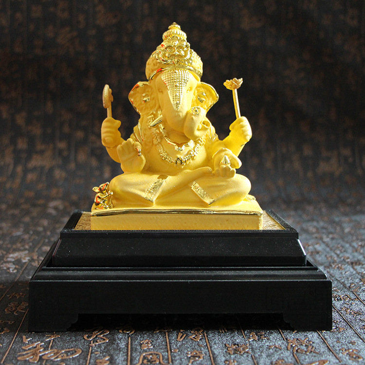 厂家直销 绒沙金四臂神像 四臂象神工艺品礼品 印度泰国佛像摆件