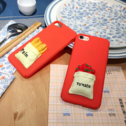 新款韩国番茄iphone7手机壳 创意面包薯条手机保护套　PC手机套硬