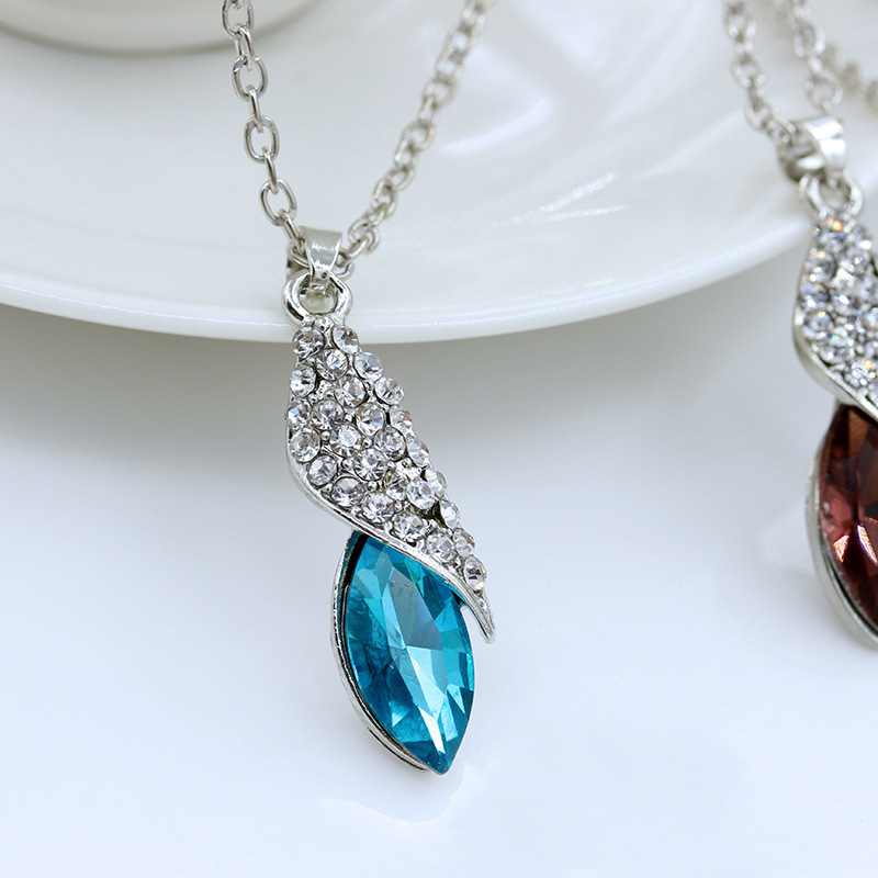 经典款奥地利项链水晶糖果色项链 沙漠之星马眼吊坠项饰一件代发