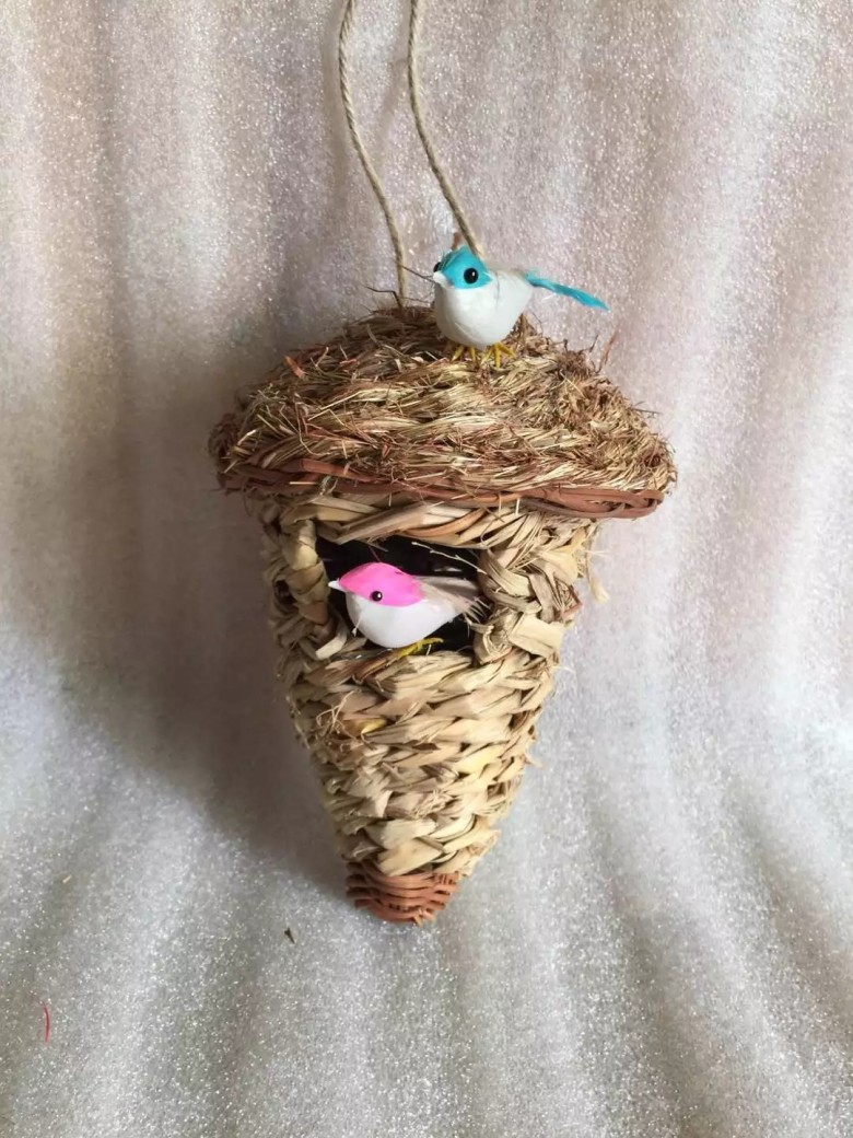 zakka手工藤编织鸟巢 草编鸟窝鸟笼装饰鸟窝鸟巢仿真鸟窝拍照道具