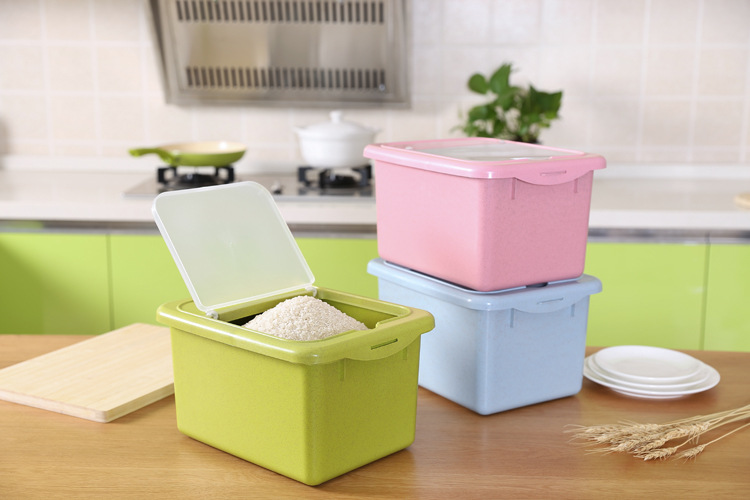 厨房透明可视米 箱翻盖防虫防潮 小麦塑料米桶收纳箱 储米盒450g