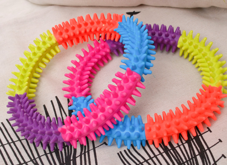 玩具 促销 宠物五色刺环耐咬磨牙玩具 猫狗洁齿玩具泰迪小型狗用品