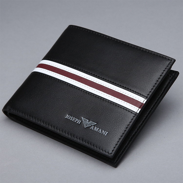 卓梵阿玛尼男士钱包正品商务休闲欧美真皮钱夹男皮票夹 横款牛皮