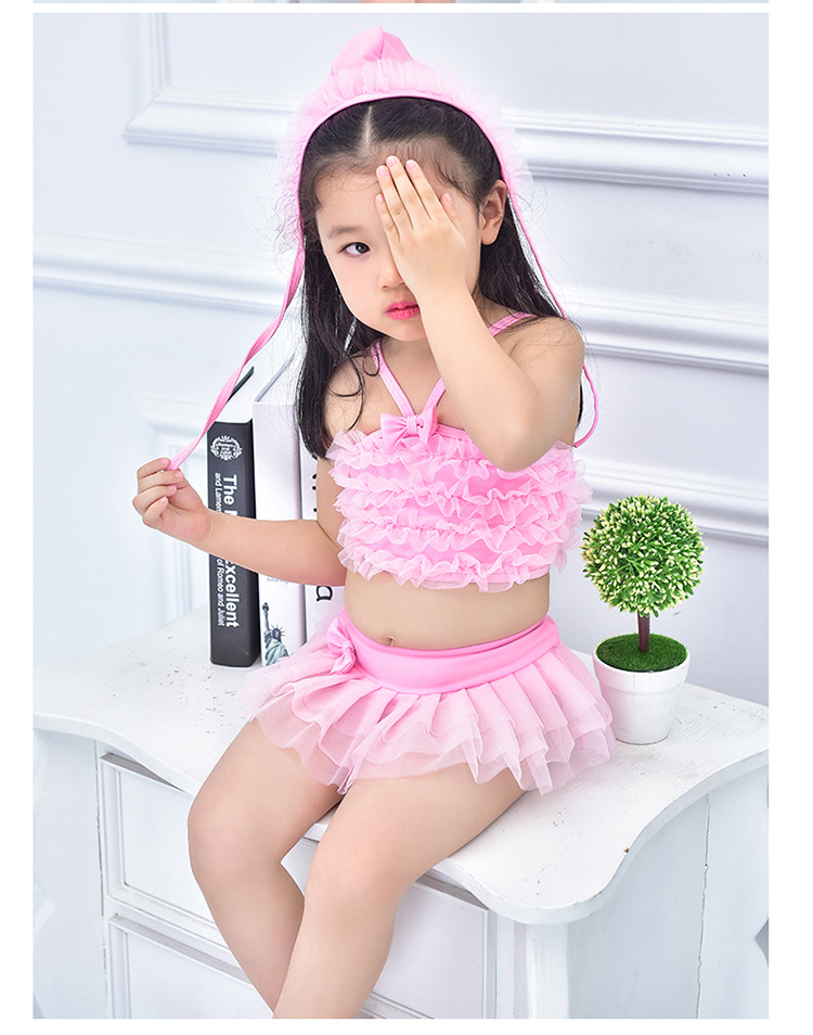 2017年新款儿童泳装女童小女孩分体比基