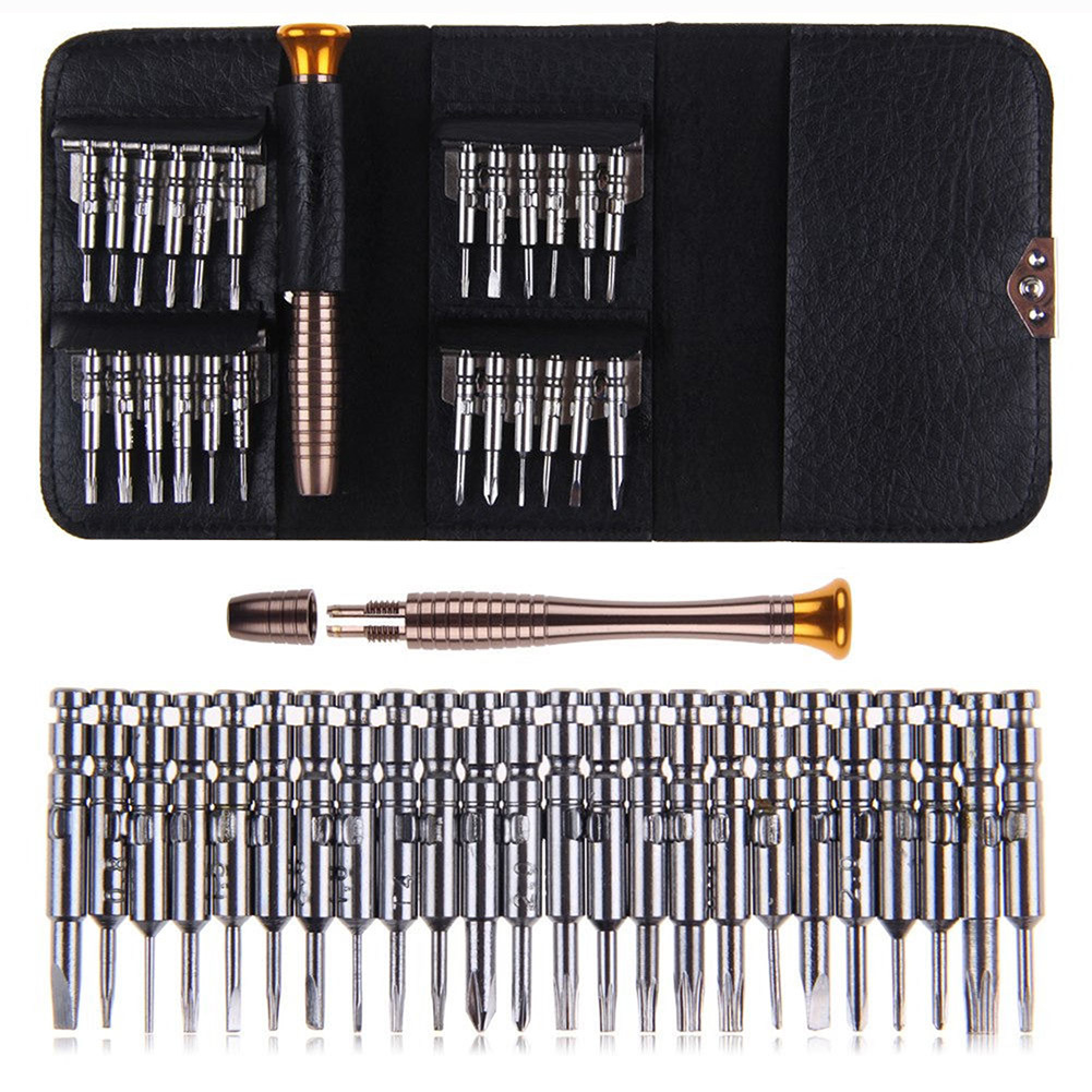 25-in-One Multi-Purpose Screwdriver Combination Set Clock Glasses Tools for Cellphone Disassembly Repair Tool Box Set