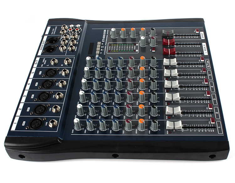 j.i.y ct-60usb专业6路纯台调音台带usb带混音器舞台ktv演出设备