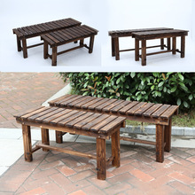 厂家生产碳化色户外实木桌椅 田园组装防腐实木凳 户外实木坐凳
