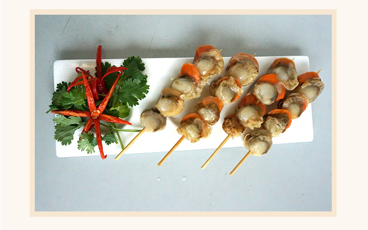 关东煮食材扇贝串批发烧烤扇贝肉串20串x20袋特色海鲜