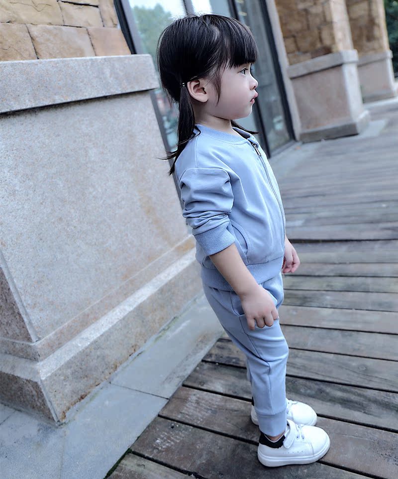 2016新款童装秋款套装1-4男女宝宝秋天米奇2件套拉链外套 哈伦裤