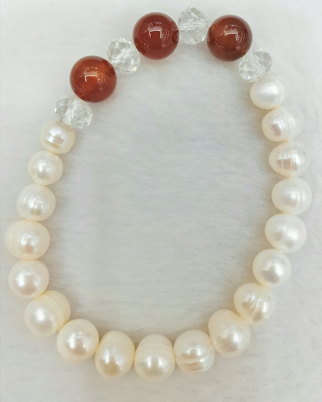 8-9mm养殖天然珍珠玛瑙手链低档外贸内销地摊货源商场促销礼品