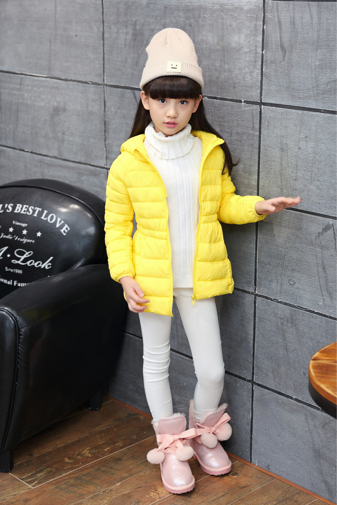 2016外贸品牌新款儿童羽绒服女修身韩版轻薄女童羽绒服中长款批发