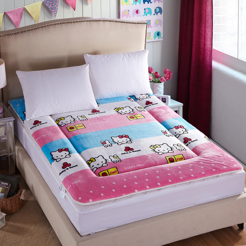 加厚法兰绒床垫床褥可折叠学生宿舍软垫子单人双人垫被