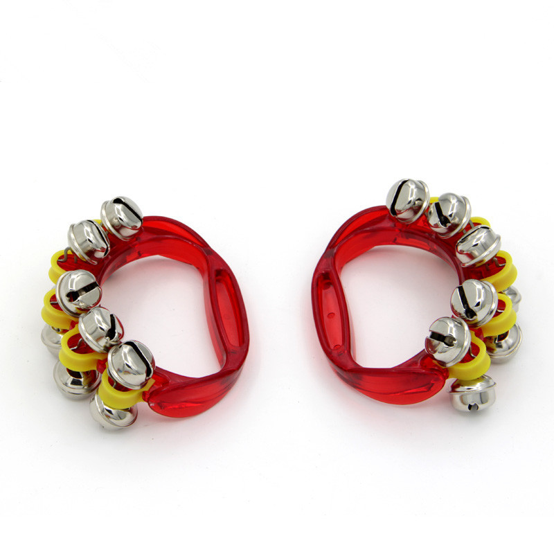 奥尔夫儿童打击乐器 10铃透明手串铃 塑料手摇铃 玩具音乐